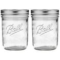 thumbnail image 1 of Tarros De Cristal De Boca Ancha Con Tapas Y Bandas | 16 Onzas | Paquete De 2, 1 of 5