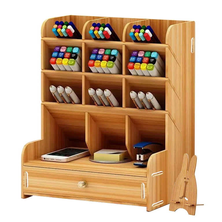 Creative Diy Cute Desk Stationery Organizer Office Supplies Wooden Drawer  Storage Box - Stationery Holder - AliExpress