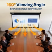 SPECSTAR 100 inch Manual Pull Down Projector Screen, 16:9 HD Retractable Projector Screens with Auto Locking for Movie Home Theater Cinema Office Video Game, Black(87W x 49H Inch Display Area)
