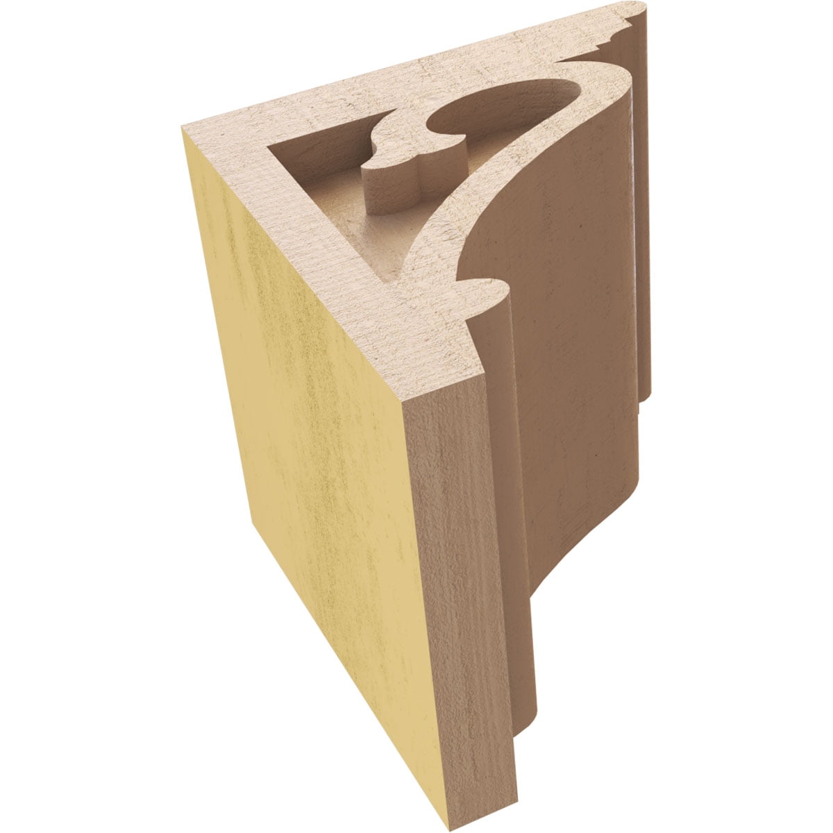 5"W x 5"D x 5"H Wide Mayflower Rough Cedar Woodgrain TimberThane Corbel, Primed Tan