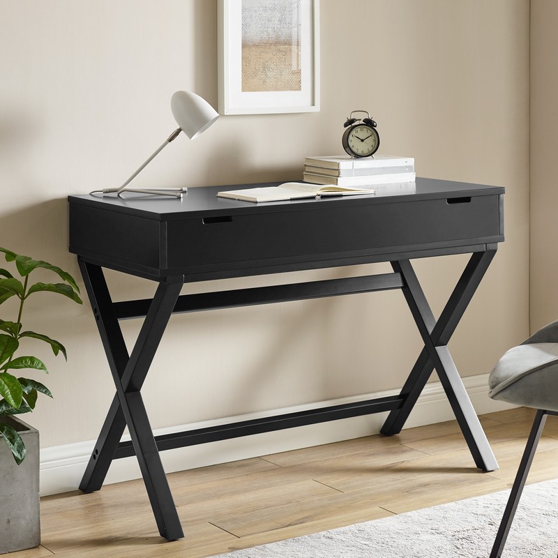 Linon Peggy Lift Top Stand Up Desk, Black