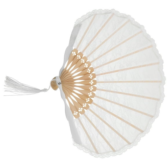 SEWOART White Lace Folding Handheld Fan, Elegant Portable Fan for Stage Props, Home Decor, and Special Events