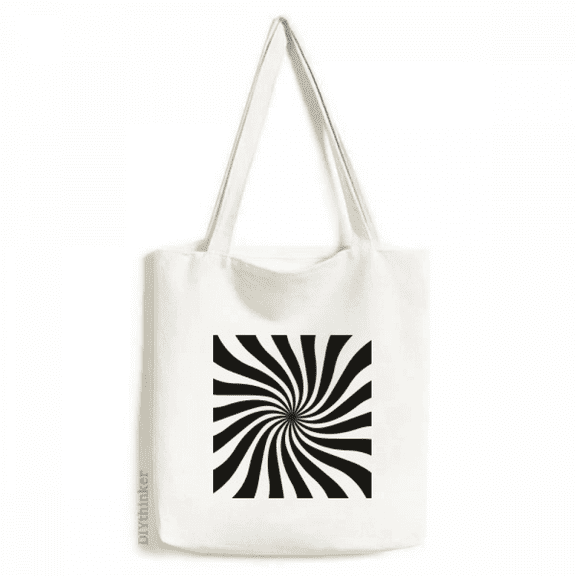 Illusion Lines Cyclically Repeating Waves Tote Canvas Bag Shopping Satchel Casual Handbag