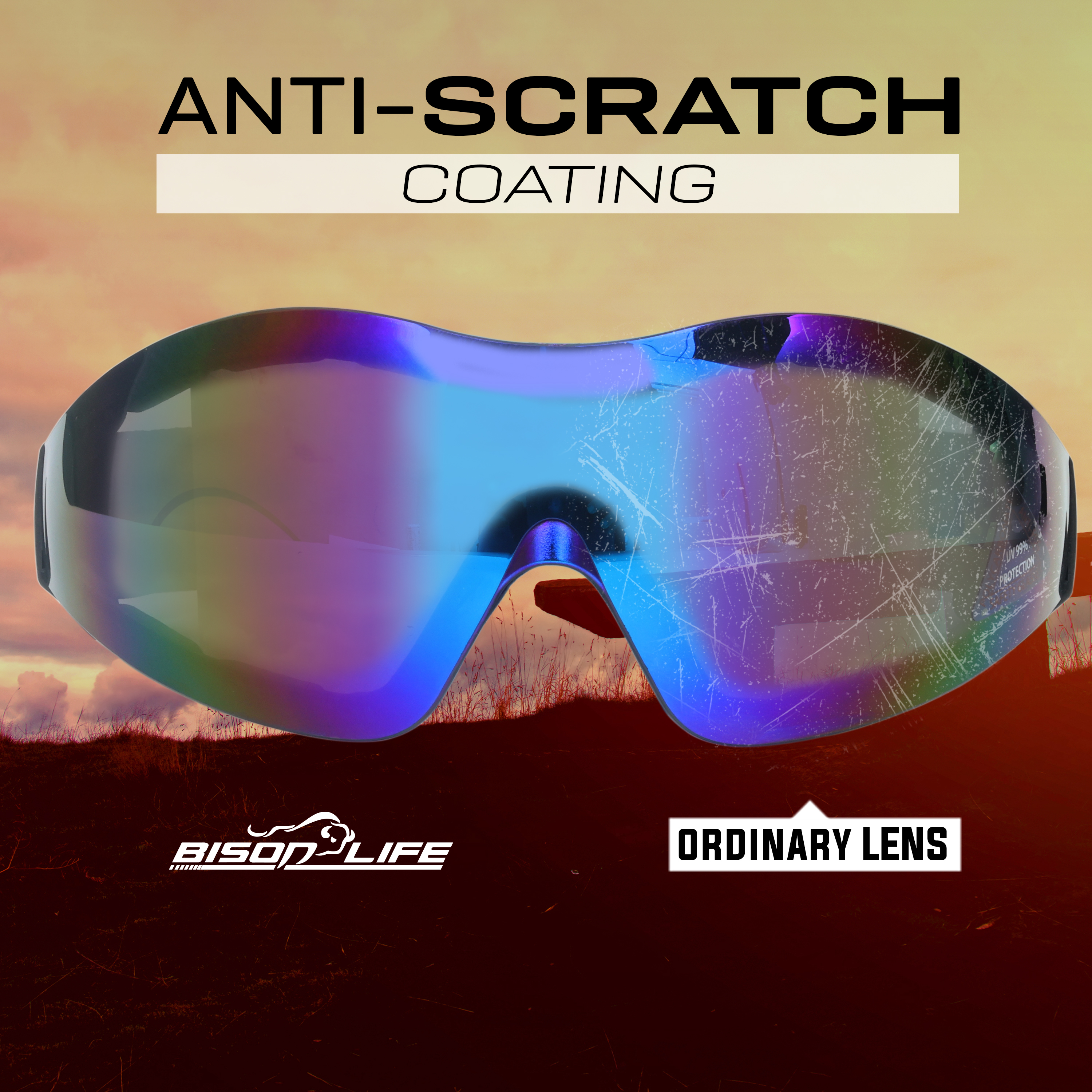 Safe Handler Mirage Blue Mirror Safety Goggles, ANSI Z87.1 Anti-Scratch, UV Protection (Pack of 1)
