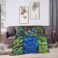 thumbnail image 2 of Peacock Throw Blanket Peacock Collage Art Luxury Cozy Plush Soft Blanket for Bed, Couch, Sofa, Dorm, Home Decor Prince Size 50"X40", 2 of 6