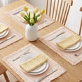 thumbnail image 2 of Unique Bargains 4pcs Cotton Blend Washable Table Mat Green Edge 15.7"x11.8", 2 of 6