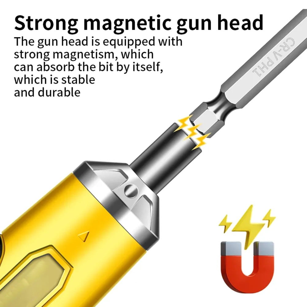 Cordless Electric Screwdriver 6.8V USB Rechargeable for Household Use with Magnetic Bits