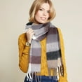thumbnail image 5 of KOITHOT Winter Womens Scarf, Big Coloured Checked Soft Thick Warm Scarves Milk Chocolate, 5 of 6