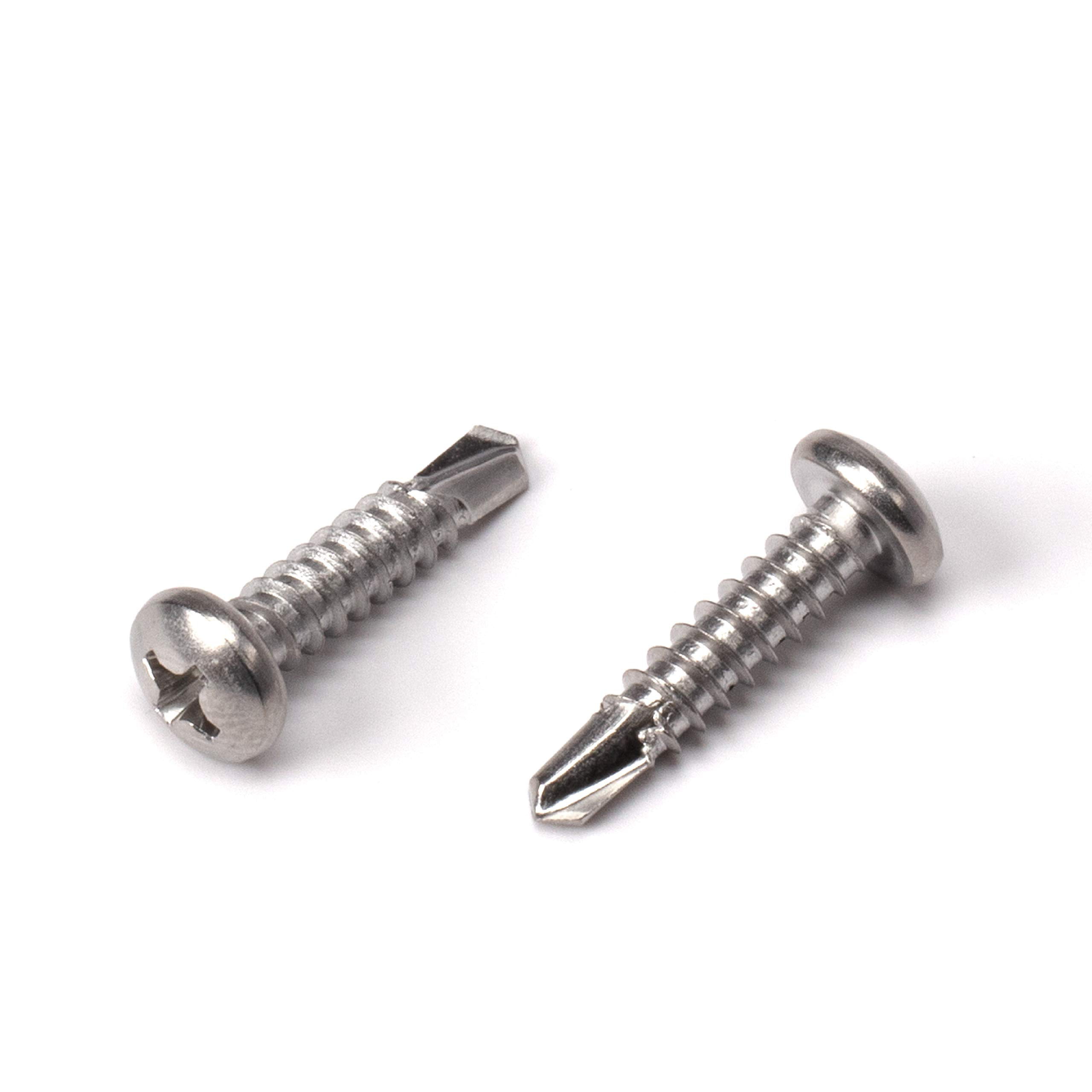 THE CIMPLE CO - 100pc Stainless Steel Self Drilling Tapping Screws #8 x Stainless Steel Pan Head Self Drilling Screws