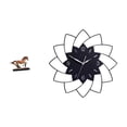 thumbnail image 1 of Figura decorativa coleccionable, estatua de caballo, reloj de pared acrílico con forma de flor, colgante, silencioso, sencillo, decorativo para, 1 of 8