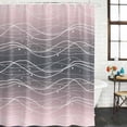 thumbnail image 2 of Pink Black Ombre Bathroom Shower Curtains with 12 Hooks Polyester Waterproof Shower Curtain for Stalls and Bathtubs Modern Abstract Striped Polka Dots Decorative Bathroom Privacy Curtain 72x84 Inches, 2 of 9