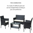 thumbnail image 4 of Enyopro 4-Piece Patio Furniture Set, with 2 Arm Chairs, Love Seat & Tempered Glass Coffee Table, Rattan Outdoor Conversation Chair Sets for Patio Porch Deck Balcony, Black, 4 of 9