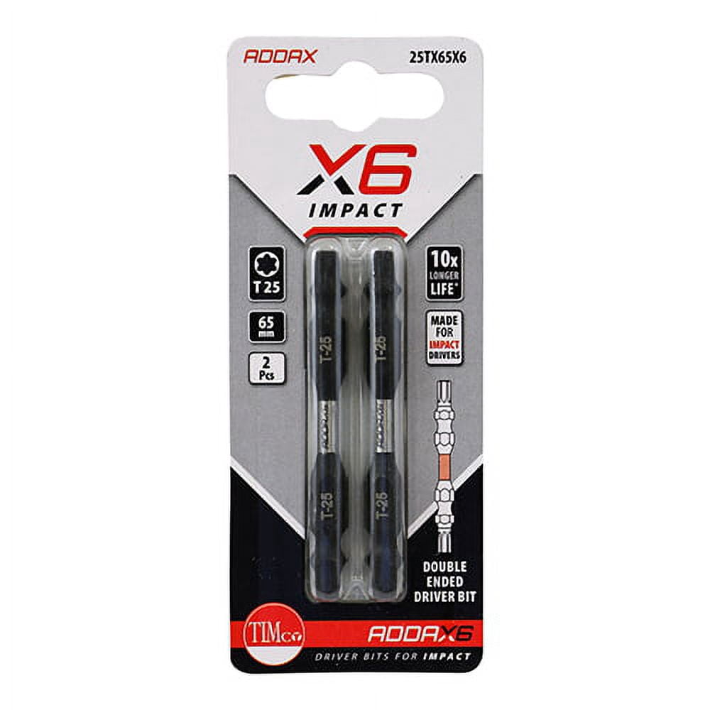 Timco - Impact Driver Bits - TX - Double Ended (Size TX25 x 65 - 2 Pieces)