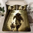 thumbnail image 2 of Homewish Farmhouse Sheep 3pcs Twin Sheet Sets For Children Kids Teens,Jungle Woodland Twin Fitted Sheet,Rustic Animal Breathable Flat Sheet,Luxury Bedroom Decor, 2 of 7