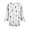 thumbnail image 4 of ICHUANYI Clearance Fashion Woman V Neck Three Quarter 3/4Sleeve T Shirt AutumnBlouse Tops Sweatshirt(Gray, XL) ICHUANYI WER2023080711910, 4 of 4