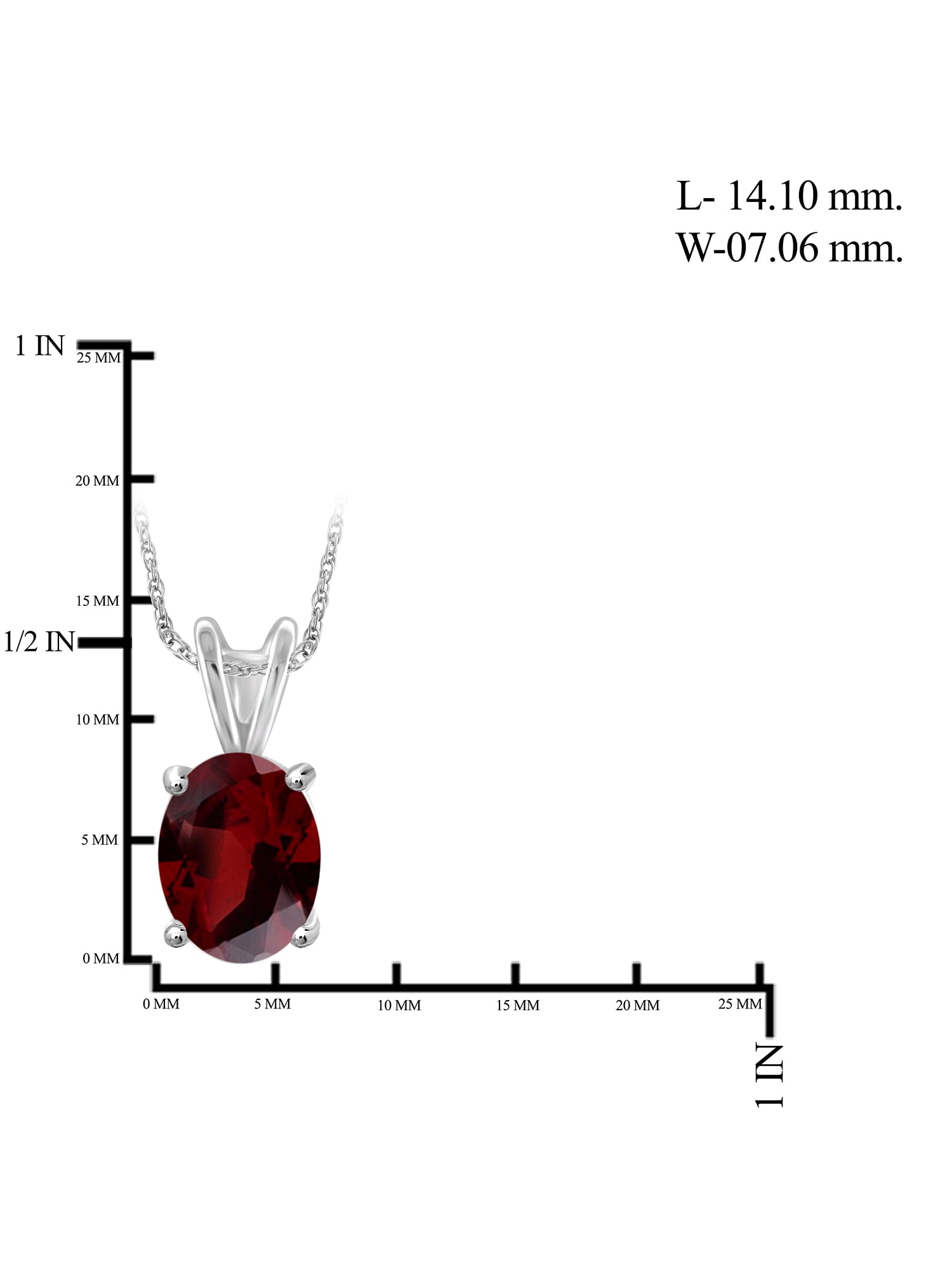 Silver Chain Necklace for Women – .925 Sterling Silver Necklace with Sparkling Genuine 2.20 CTW Red Garnet – Chic, Stunning Silver Statement Necklace Gifts by JewelersClub