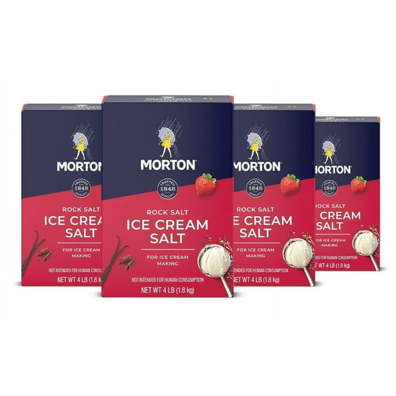 Morton Ice Cream Salt, Rock Salt, 4 Pound, Tub (Pack of 4)