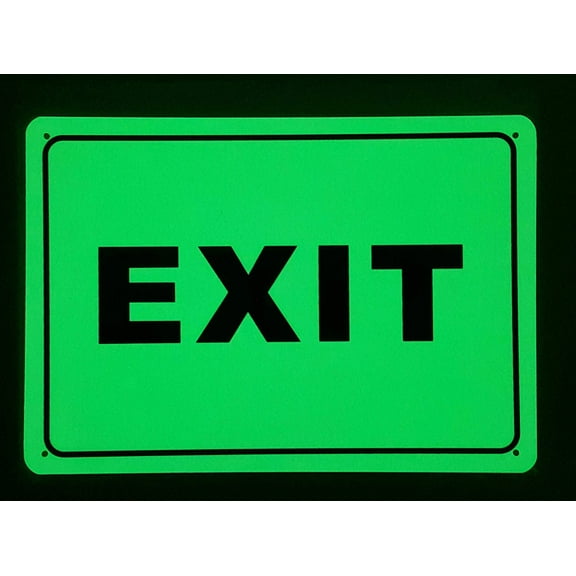 EXIT SIGN (HEAVY DUTY,ALUMINUM SIGN 7X10,Photoluminescent SIGN )
