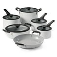 thumbnail image 1 of Tramontina 11 Piece Ceramic Nonstick Nesting Cookware Set Stackable, Space Saving Set - Blance de blance, 1 of 11