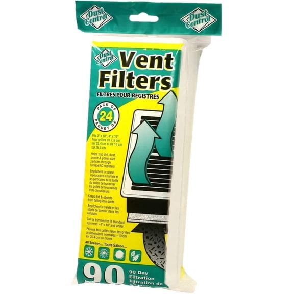 Dust Control Furnace AC Register Air Vent Filters 4" x 10", 24 Pack