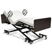 ProHeal Ultra Low, Full Electric Electric Hospital Bed for Home Use with Qbar Rails, 7" - 31" Height Range, 36" Wide, Adjustable Length, 500 lbs Bariatric Capacity