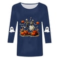 thumbnail image 5 of mgoYE Women's Halloween Tshirts Fall Shirts for Women Halloween Pumpkin Graphic Front Back Printing Tops Shirts Women T Shirt Size M, 5 of 5