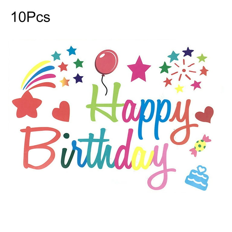10Pcs Balloon Sticker Tear Resistant DIY Vinyl Happy Birthday Bobo Balloon  Sticker for Party Red Plastic