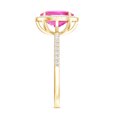 thumbnail image 3 of Rosec Jewels Oval Cut Lab Created Pink Sapphire Ring with Diamond Halo for Women - AAAA Grade, 18K Yellow Gold, US 7.50, 3 of 8