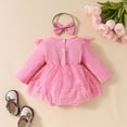 thumbnail image 3 of Newborn Baby Girl Romper Dresses Infant Girl Embroidered Flower Tulle Skirt Bodysuit Baby Girl Mesh Dress Outfits 0-18M, 3 of 9