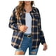thumbnail image 2 of Pntutb moda mujer entramado impresión abrigo invierno camisa manga larga prendas de vestir exteriores blusa liquidación Pntutb Pntutb-7648, 2 of 8