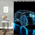 thumbnail image 2 of Shiartex Cybernetics Futuristic Style Printed Shower Curtain Set with Hooks, 100% Polyester Fiber, Bathroom Decoration, Various Sizes 69x72, 2 of 7