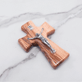 thumbnail image 2 of Wall cross Olive Wood Crucifix | Jesus Wall Hanging Cross from the Holy Land | Sacred Christian Décor | Reverent, Timeless Spiritual Gift, 2 of 2