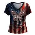thumbnail image 4 of CONZONE Womens Usa 250Th Anniversary T-Shirts Short Sleeve Independence Day T Shirts for Women Casual V Neck Patriotic Usa Star Graphic Lightweight Tees Soft Cozy Dailywear, 4 of 4