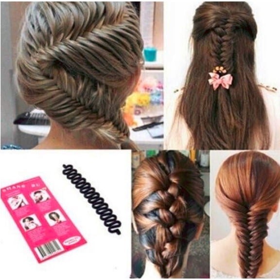 4 Pack Hair Braiding Tools with Hook, Hair Twist Styling Tools for DIY Braids, Updos and Bun Hairstyles, Black, TIKA