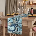 thumbnail image 2 of Ocean Octopus 108 Inch Table Runner, Vintage Coastal Watercolor Starfish Coral Farmhouse Dresser Scarf Cotton & Linen Tablerunner for Dining/Kitchen Island/Holiday Party Décor 13" x 108", 2 of 9