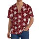 thumbnail image 1 of Fotbe Snowflake red plaid Camisa Estampada de Manga Corta para Hombre, Casual de Verano, Estilo Playero, Sin Arrugas-Small, 1 of 5