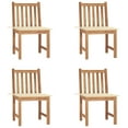 thumbnail image 1 of vidaXL Garden Chairs 4 pcs with Cushions Solid Teak Wood, 1 of 5