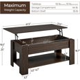 thumbnail image 3 of CRXX Lift Top Coffee Table with Hidden Compartment and Storage Shelf, Rising Tabletop Dining Table for Living Room Reception Room, 47.5in L, Espresso, 3 of 10