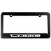 Powered By Jesus License Plate Tag Frame, Multiple Colors