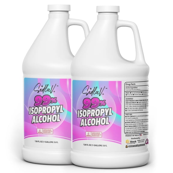 SEDLAV 99% Isopropyl Alcohol 1 Gallon Rubbing Alcohol Isopropyl 99 Percent Technical Use Can be Diluted 2 Gallons of Isopropyl Alcohol 99%