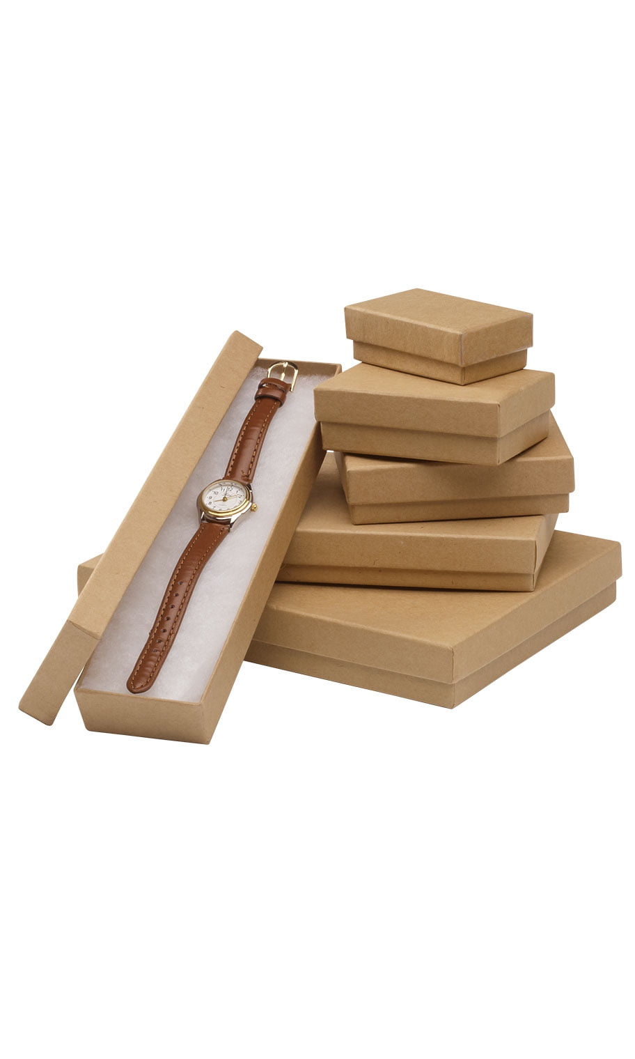 Kraft CottonFilled Jewelry Box Assortment Includes 6 Sizes Case of