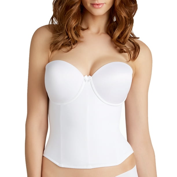 low back strapless bustier