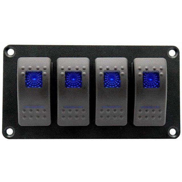 Panel de interruptor basculante impermeable Vevor 4 pines 5 pines 12V