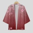 thumbnail image 6 of Hpapadks Mens Shirts Casual Cherry Flower Kimono Half Sleeve Blouses Elegant Loose Soft Cardigan Mens Dress Shirt XL, 6 of 7