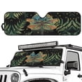 thumbnail image 2 of Yuyamidu Green Dragonfly Windshield Sun Shade Compatible with Wrangler JK JKU TJ 1997-2018, Moon Foldable Windshield Sunshade Sun Visor Blocks UV Rays, 2 of 7
