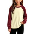 thumbnail image 6 of Kids' Baseball Style Tee Solid Long Sleeve Casual Clothing Layering Top, 6 of 8
