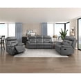 thumbnail image 3 of Lexicon Laconia Leather Double Reclining Sofa in Dark Gray, 3 of 7