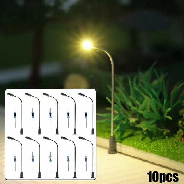 10Pcs 1:87 Scale Warm White Model Street Lights Layout Lamppost Railroad Train Garden 3V 20Ma Led Lamp Lighting