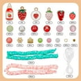 thumbnail image 2 of 1 Box 390Pcs DIY 4 Sets Bracelet Making Kit Strawberry Bracelet Kits Polymer Clay Glass Fruit Flower Wire Beads Sets for Jewelry Making Crafts Supplies Women Beginners Adults Starter Mixed Color, 2 of 7