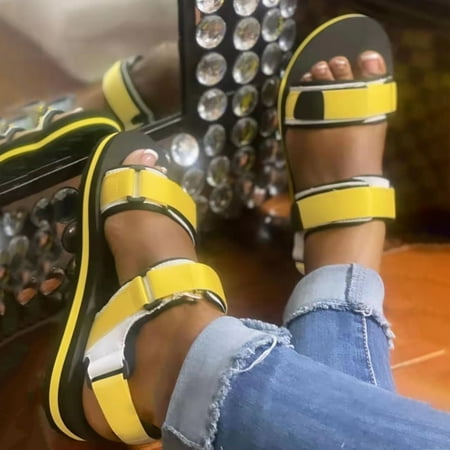 

Women s Ladies Fashion Casual Solid Open Toe Platforms Sandals Beach Shoes Black 6.1222